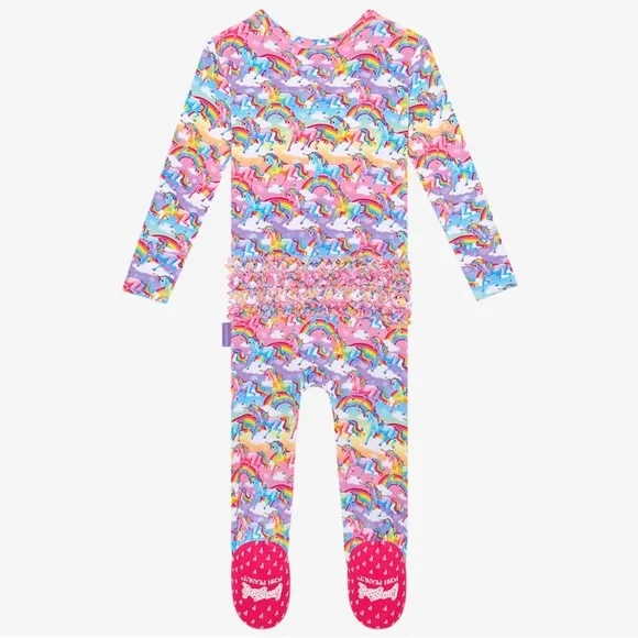 Lisa Frank x Posh Peanut Markie Magic Footie RuffledZippered One Piece